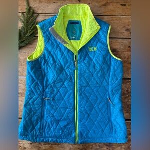 Mountain Hardwear Blue and Neon Yellow Vest